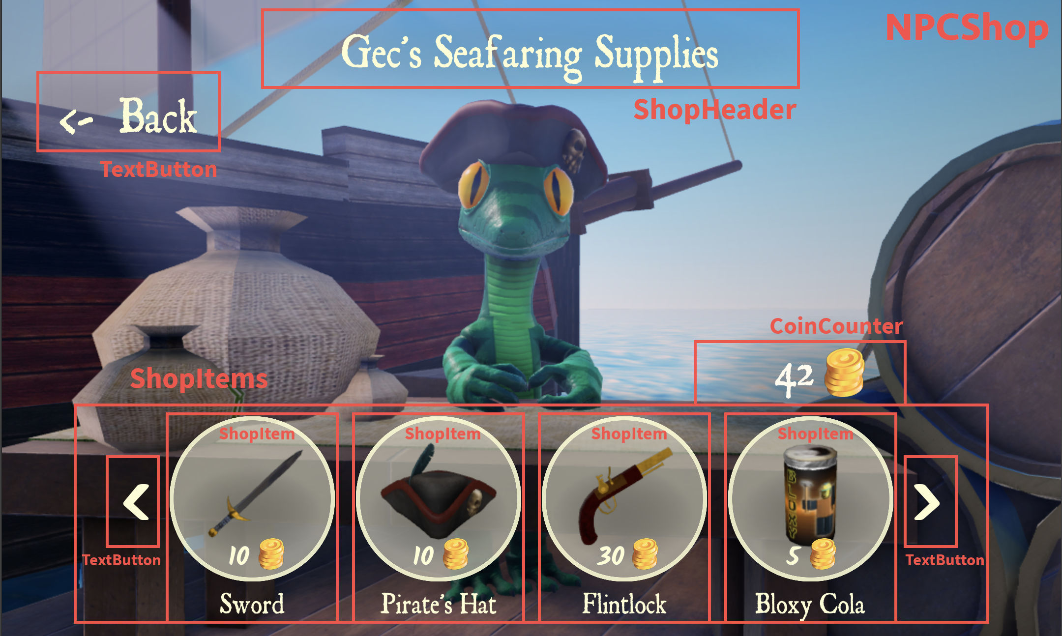 NPC Shop Component Breakdown